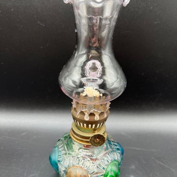 Antique Early 1900s | Fostoria Glass Co. | Victorian Hand  Vintage Victorian style Glass Small Oil Lamp